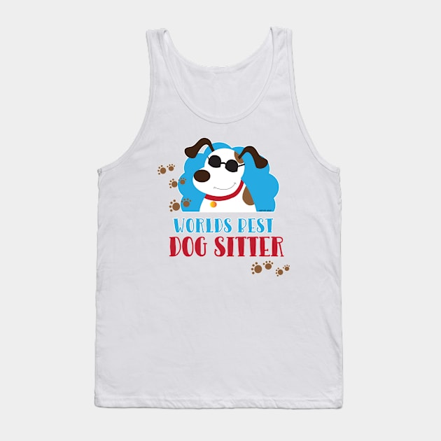 World's Best Dog Sitter Cool Mutt with Sunglasses Tank Top by JessDesigns